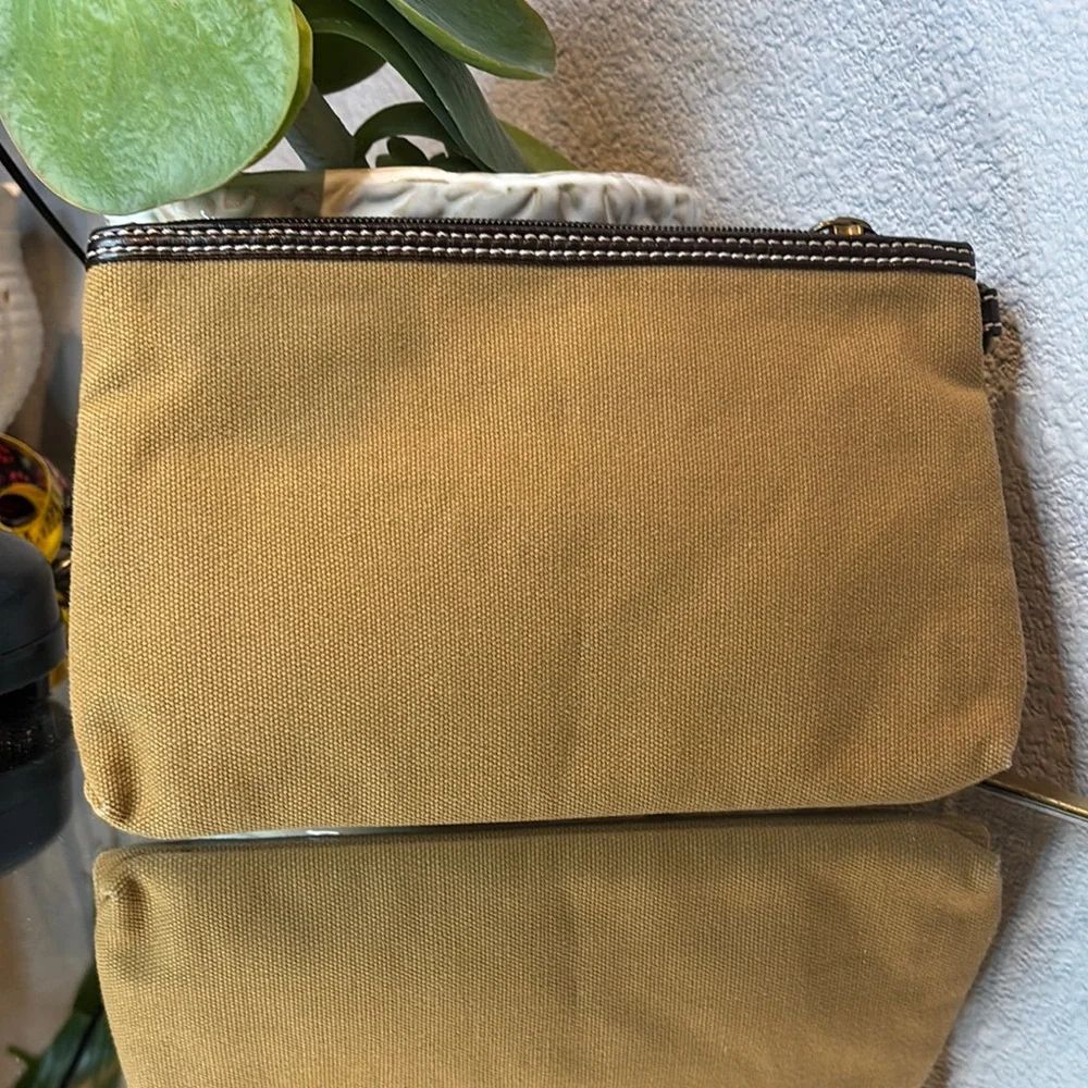 Stylish Tan‎ Clutch with Floral Design
